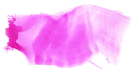 Abstract watercolor background hand-drawn on paper. Volumetric smoke elements. Pink color. For design, web, card, text, decoration, surfaces.