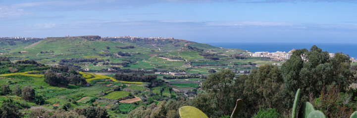 Fototapeta na wymiar Landscape countryside scenery in Gozo, Mediterranean Sea, Malta