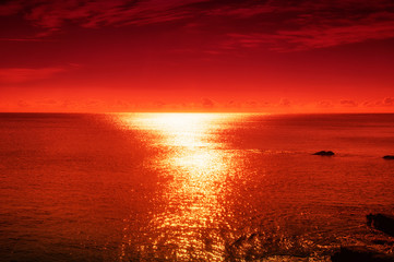 Sunset over the atlantic ocean newport