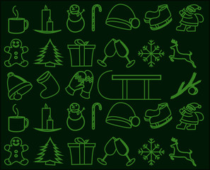 Christmas icons vector illustration isolated