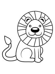 mähne löwe katze großkatze tiger männlich savanne könig natur wild wildnis jäger süß niedlich kind baby comic cartoon clipart design