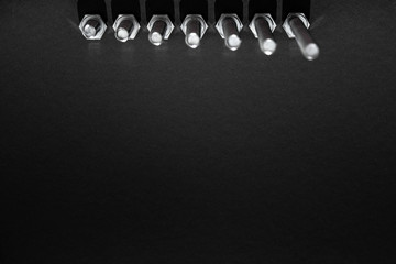 Bolts line in black and white