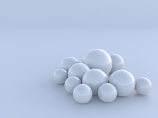 abstract spheres on white background
