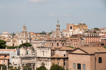 Fototapeta na wymiar A panoramic view over the city Rome in Italy during the summer at daytime.