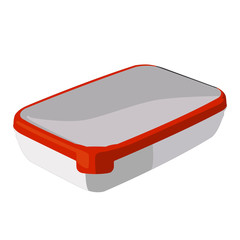 Food container orange realistic vector illustration isolated