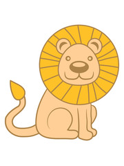 löwe mähne katze großkatze tiger männlich savanne könig natur wild wildnis jäger süß niedlich kind baby comic cartoon clipart design