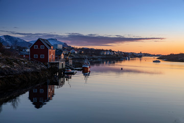 Sunset at Helgeland in Nordland county, Northern Norway