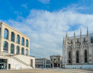 Fototapeta premium Milan with a view of the twentieth century museum and the cathedral