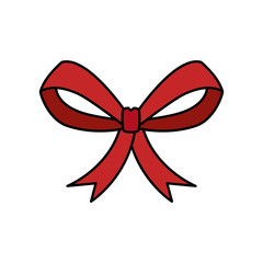 bow ribbon christmas decorative isolated icon vector illustration design