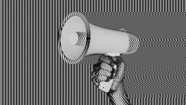 megaphone loudspeaker shout communication hand