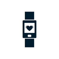 Isolated gym pulse watch flat design