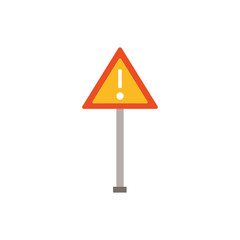 Isolated construction road sign flat design