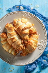 Enjoy your croissants made of puff pastry and chocolate