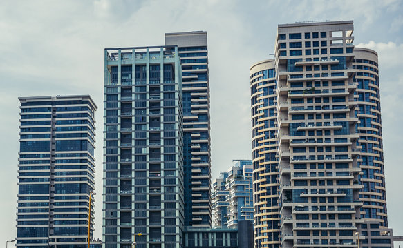 Tel Aviv, Israel - October 18, 2015. Residential skyscrapers in Tzameret Park area in Tel Aviv