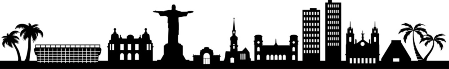 Rio de Janeiro Skyline City Silhouette