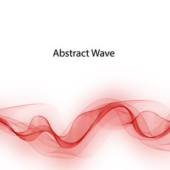 Abstract vector smooth color wave. Illustration of the movement of the curve of the flow of blue color. Smoke design. Vector lines. EPS 10