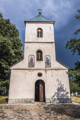 Fototapeta na wymiar Saints Peter and Paul orthodox church in Sirogojno, small village of Zlatibor region of Serbia