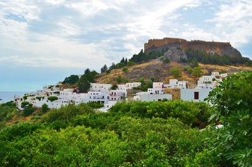 Fototapeta na wymiar view of Lindos city in Rhodes