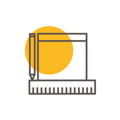 Isolated construction plans line design