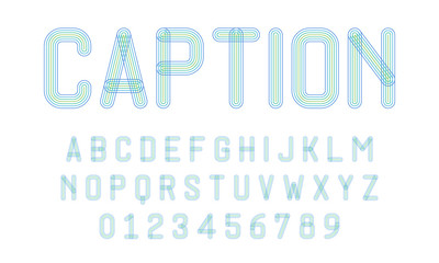 Set of alphabets font letters and numbers modern abstract design with lines vector illustration