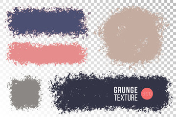 Hand painted various shapes for backdrops. Vector textured different color elements for designs. Simple textured backgrounds.