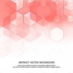 red hexagon vector pattern. abstract background. polygonal style. eps 10