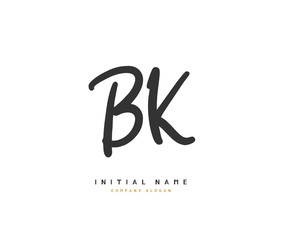 B K BK Beauty vector initial logo, handwriting logo of initial signature, wedding, fashion, jewerly, boutique, floral and botanical with creative template for any company or business.