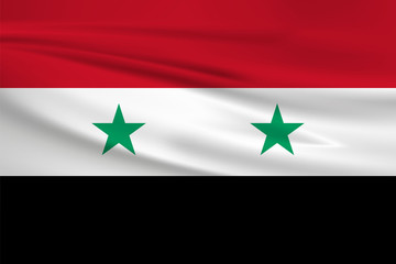 Illustration of a waving flag of the Syria