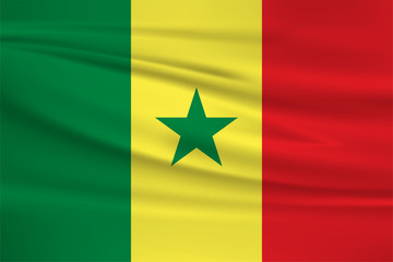 Illustration of a waving flag of the Senegal