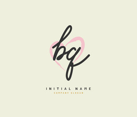 Fototapeta premium B G BG Beauty vector initial logo, handwriting logo of initial signature, wedding, fashion, jewerly, boutique, floral and botanical with creative template for any company or business.