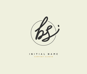 B S BSC Beauty vector initial logo, handwriting logo of initial signature, wedding, fashion, jewerly, boutique, floral and botanical with creative template for any company or business.