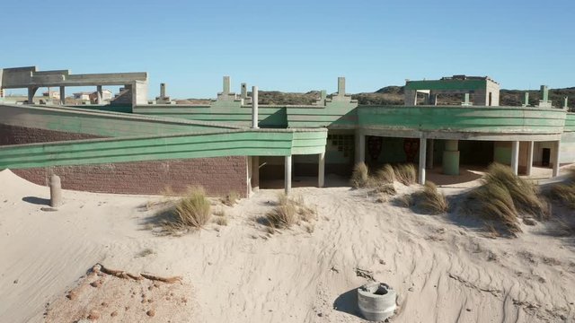 Panning Aerial Shot the Macassar Beach Pavilion and a Reveal of the Rubles