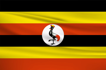Obraz premium Illustration of a waving flag of the Uganda