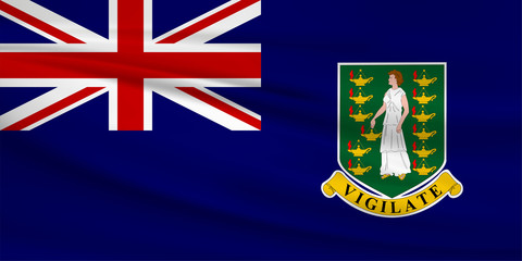 Virgin Islands flag vector icon, Virgin Islands flag waving in the wind.