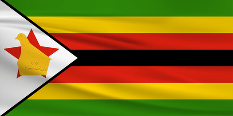 Illustration of a waving flag of the Mozambique