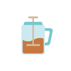 Isolated coffee french press icon flat design