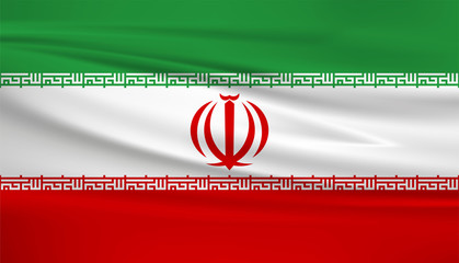 Illustration of a waving flag of the Iran