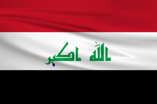Illustration of a waving flag of the Iraq