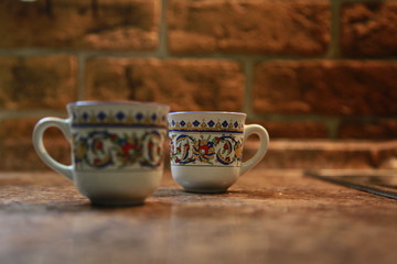 cup of coffee on wooden table