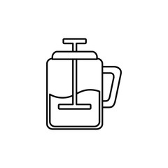 Isolated coffee french press icon line design