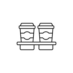 Isolated coffee mugs icon line design
