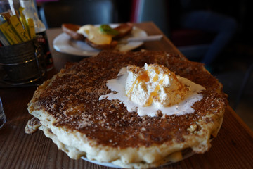 Pancake with whipped cream