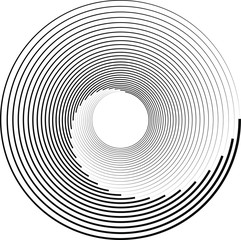 Abstract spiral form lines. Geometric monochrome shape. Design element for web pages, prints, template and textile pattern