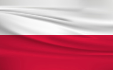 Illustration of a waving flag of the Poland