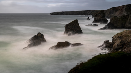 Carnewas and Bedruthan Steps, Newquay, Cornwall,UK