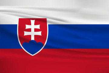 Fototapeta premium Slovakia flag vector icon, Slovakia flag waving in the wind.