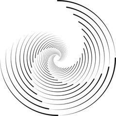 Abstract vector spiral form lines. Geometric monochrome shape. Design element for prints, web pages, template and textile pattern