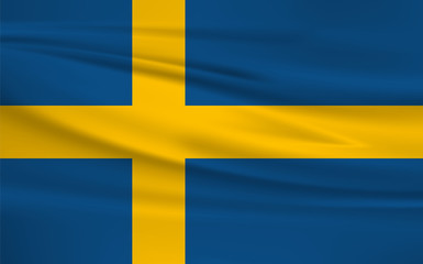 Illustration of a waving flag of the Sweden