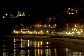 Fototapeta na wymiar Lights of the Trestraou beach of Perros-Guirec in Brittany France