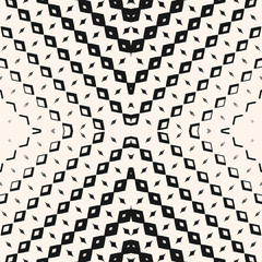 Black and white geometric halftone seamless pattern with rhombuses in cross form